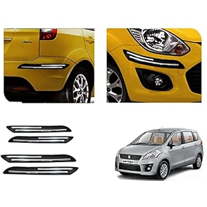 auto beast rubber car bumper protector guard with doublechrome strip compatible with maruti suzuki ertiga type 1 car  car bumper protector set 4