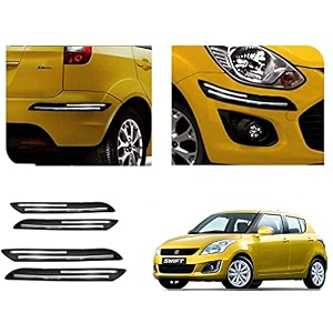 auto beast rubber car bumper protector guard with doublechrome strip compatible with maruti suzuki swift type 4 car  car bumper protector set 4