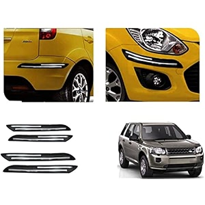 auto beast rubber car bumper protector guard with doublechrome strip compatible with freelander 2 car  car bumper protector set 4