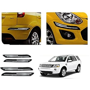 auto beast rubber car bumper protector guard with doublechrome strip compatible with rover freeer 2 car  car bumper protector set 4