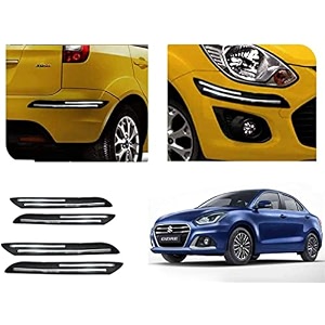 auto beast rubber car bumper protector guard with doublechrome strip compatible with maruti suzuki swift dzire 2020 car  car bumper protector set 4