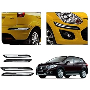 auto beast rubber car bumper protector guard with doublechrome strip compatible with maruti suzuki s cross car  car bumper protector set 4