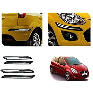 auto beast rubber car bumper protector guard with doublechrome strip compatible with maruti suzuki ritz type 2 car  car bumper protector set 4