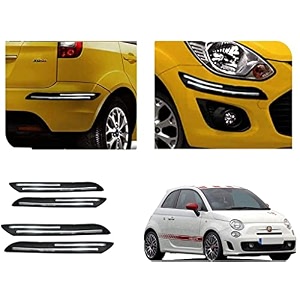 auto beast rubber car bumper protector guard with doublechrome strip compatible with 500 abarth car  car bumper protector set 4