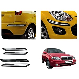 auto beast rubber car bumper protector guard with doublechrome strip compatible with maruti suzuki esteem car  car bumper protector set 4