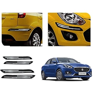 auto beast rubber car bumper protector guard with doublechrome strip compatible with maruti suzuki swift dzire 2017 car  car bumper protector set 4