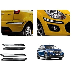 auto beast rubber car bumper protector guard with doublechrome strip compatible with maruti suzuki xl 6 car  car bumper protector set 4