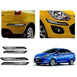 auto beast rubber car bumper protector guard with doublechrome strip compatible with compatible withd fiesta new car  car bumper protector set 4