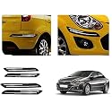 Auto Beast Rubber Car Bumper Protector Guard with DoubleChrome Strip Compatible with Linea New Car | Car Bumper Protector Set 4