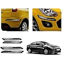 Auto Beast Rubber Car Bumper Protector Guard with DoubleChrome Strip Compatible with Renault Fluence Car | Car Bumper Protector Set 4
