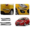 Auto Beast Rubber Car Bumper Protector Guard with DoubleChrome Strip Compatible with Sail Hatchback Car | Car Bumper Protector Set 4