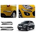 Auto Beast Rubber Car Bumper Protector Guard with DoubleChrome Strip Compatible with Tata Nexon Car | Car Bumper Protector Set 4