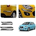 Auto Beast Rubber Car Bumper Protector Guard with DoubleChrome Strip Compatible with Datsun Go Car | Car Bumper Protector Set 4