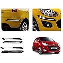 Auto Beast Rubber Car Bumper Protector Guard with DoubleChrome Strip Compatible with I10 Grand 2017 Car | Car Bumper Protector Set 4