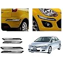 Auto Beast Rubber Car Bumper Protector Guard with Double Chrome Strip Compatible with Civic Car | Car Bumper Protector Set 4