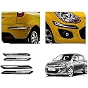 Auto Beast Rubber Car Bumper Protector Guard with DoubleChrome Strip Compatible with I20 Type 2 Car | Car Bumper Protector Set 4