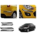 Auto Beast Rubber Car Bumper Protector Guard with DoubleChrome Strip Compatible with Toyota Etios Car | Car Bumper Protector Set 4