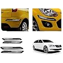 Auto Beast Rubber Car Bumper Protector Guard with DoubleChrome Strip Compatible with Skoda Superb 2019 Car | Car Bumper Protector Set 4