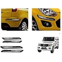 Auto Beast Rubber Car Bumper Protector Guard with DoubleChrome Strip Compatible with Mahindra Bolero 2020 Car | Car Bumper Protector Set 4