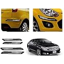 Auto Beast Rubber Car Bumper Protector Guard with DoubleChrome Strip Compatible with Nissan Teana Car | Car Bumper Protector Set 4