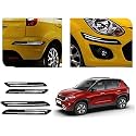 Auto Beast Rubber Car Bumper Protector Guard with DoubleChrome Strip Compatible with Kai Sonet Car | Car Bumper Protector Set 4