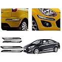 Auto Beast Rubber Car Bumper Protector Guard with DoubleChrome Strip Compatible with Verna Fluidic Car | Car Bumper Protector Set 4
