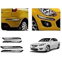 Auto Beast Rubber Car Bumper Protector Guard with DoubleChrome Strip Compatible with Accord Car | Car Bumper Protector Set 4