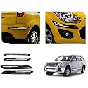 Auto Beast Rubber Car Bumper Protector Guard with DoubleChrome Strip Compatible with Isuzu MU 7 Car | Car Bumper Protector Set 4