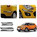 Auto Beast Rubber Car Bumper Protector Guard with DoubleChrome Strip Compatible with Creta Type 1 Car | Car Bumper Protector Set 4