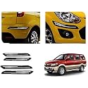 Auto Beast Rubber Car Bumper Protector Guard with DoubleChrome Strip Compatible with Tavera Type 2 Car | Car Bumper Protector Set 4