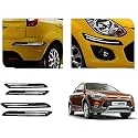 Auto Beast Rubber Car Bumper Protector Guard with DoubleChrome Strip Compatible with I20 Active Car | Car Bumper Protector Set 4