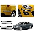 Auto Beast Rubber Car Bumper Protector Guard with DoubleChrome Strip Compatible with Volkswagen Jetta Type 1 Car | Car Bumper Protector Set 4