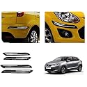 Auto Beast Rubber Car Bumper Protector Guard with DoubleChrome Strip Compatible with Maruti Suzuki Baleno New Car | Car Bumper Protector Set 4