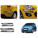 Auto Beast Rubber Car Bumper Protector Guard with DoubleChrome Strip Compatible with Maruti Suzuki A Star Car | Car Bumper Protector Set 4