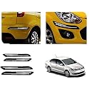 Auto Beast Rubber Car Bumper Protector Guard with DoubleChrome Strip Compatible with Volkswagen Vento Car | Car Bumper Protector Set 4