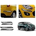 Auto Beast Rubber Car Bumper Protector Guard with DoubleChrome Strip Compatible with Mahindra Marazzo 2019 Car | Car Bumper Protector Set 4