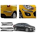 Auto Beast Rubber Car Bumper Protector Guard with DoubleChrome Strip Compatible with Verna 2018 Car | Car Bumper Protector Set 4