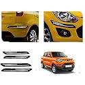 Auto Beast Rubber Car Bumper Protector Guard with DoubleChrome Strip Compatible with Maruti Suzuki S Presso Car | Car Bumper Protector Set 4