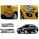 Auto Beast Rubber Car Bumper Protector Guard with DoubleChrome Strip Compatible with Maruti Suzuki Swift Dzire Type 3 Car | Car Bumper Protector Set 4