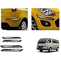 Auto Beast Rubber Car Bumper Protector Guard with DoubleChrome Strip Compatible with Tata Venture Car | Car Bumper Protector Set 4