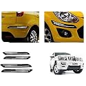 Auto Beast Rubber Car Bumper Protector Guard with DoubleChrome Strip Compatible with Mahindra Scorpio Car | Car Bumper Protector Set 4
