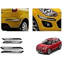 Auto Beast Rubber Car Bumper Protector Guard with DoubleChrome Strip Compatible with Mahindra XUV 300 2019 Car | Car Bumper Protector Set 4