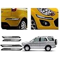 Auto Beast Rubber Car Bumper Protector Guard with DoubleChrome Strip Compatible with Tata Safari Car | Car Bumper Protector Set 4