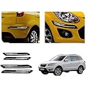 Auto Beast Rubber Car Bumper Protector Guard with DoubleChrome Strip Compatible with Terracan Car | Car Bumper Protector Set 4