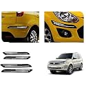 Auto Beast Rubber Car Bumper Protector Guard with DoubleChrome Strip Compatible with Tata Safari Storme Car | Car Bumper Protector Set 4