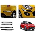 Auto Beast Rubber Car Bumper Protector Guard with DoubleChrome Strip Compatible with Mahindra KUV 100 nxt Car | Car Bumper Protector Set 4