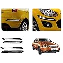 Auto Beast Rubber Car Bumper Protector Guard with DoubleChrome Strip Compatible with Tata Indigo CS Car | Car Bumper Protector Set 4