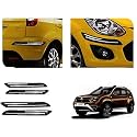 Auto Beast Rubber Car Bumper Protector Guard with DoubleChrome Strip Compatible with Renault Duster 2016 Car | Car Bumper Protector Set 4