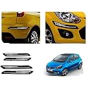 Auto Beast Rubber Car Bumper Protector Guard with DoubleChrome Strip Compatible with Tata Tiago 2019 Car | Car Bumper Protector Set 4