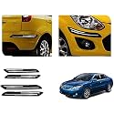 Auto Beast Rubber Car Bumper Protector Guard with DoubleChrome Strip Compatible with Toyota Camry Car | Car Bumper Protector Set 4